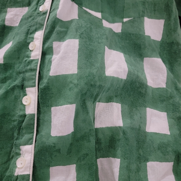 Julia Amory JA Husband Shirt in Green Gingham Medium - Picture 5 of 9